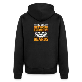 Netzwerk Informatiker Programmierer Admin - Unisex Premium Bio Zip Hoodie - Schwarz - Hinten - Nico (187cm)