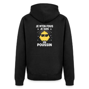 Poussin Soleil Carrément Cool - Veste à capuche bio Premium Unisexe - noir - Dos - Nico (187cm)