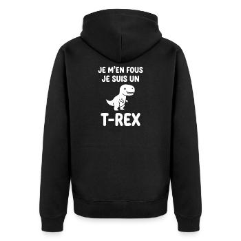 T-Rex insolent sur tee-shirt noir - Veste à capuche bio Premium Unisexe - noir - Dos - Nico (187cm)