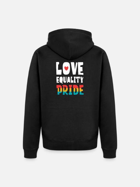 LGBTQ Pride Month - Love. Equality. Pride - Unisex Premium Organic Zip Hoodie - black