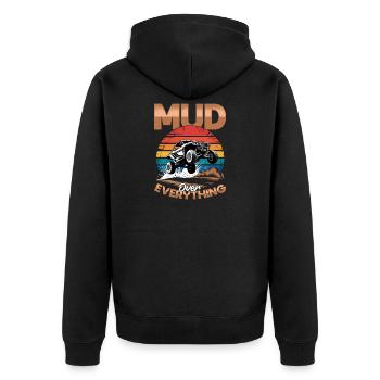 UTV Off Road 4 Wheeler Side by side - Unisex Premium Bio Zip Hoodie - Schwarz - Hinten - Nico (187cm)