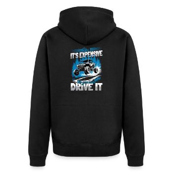 UTV Off Road 4 Wheeler Side by side - Unisex Premium Bio Zip Hoodie - Schwarz - Hinten - Nico (187cm)