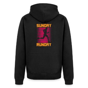 Coureur de course Marathon du dimanche Runday - Veste à capuche bio Premium Unisexe - noir - Dos - Nico (187cm)