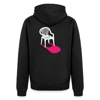 Monobloc – design classics for every occasion - Unisex Premium Organic Zip Hoodie - black - Back - Nico (187cm)