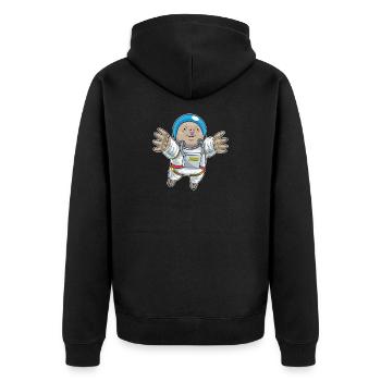 Astronaute Taupe Espace - Veste à capuche bio Premium Unisexe - noir - Dos - Nico (187cm)