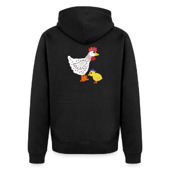 Poulet coloré avec poussins enfants de Pâques - Veste à capuche bio Premium Unisexe - noir - Dos - Nico (187cm)