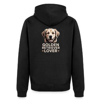 Golden Retriever Lover - Unisex Premium Organic Zip Hoodie - black - Back - Nico (187cm)