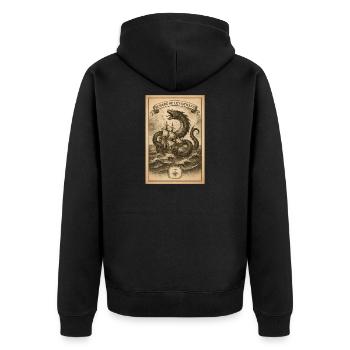 Avertissement Léviathan | Monstre marin nautique - Veste à capuche bio Premium Unisexe - noir - Dos - Nico (187cm)