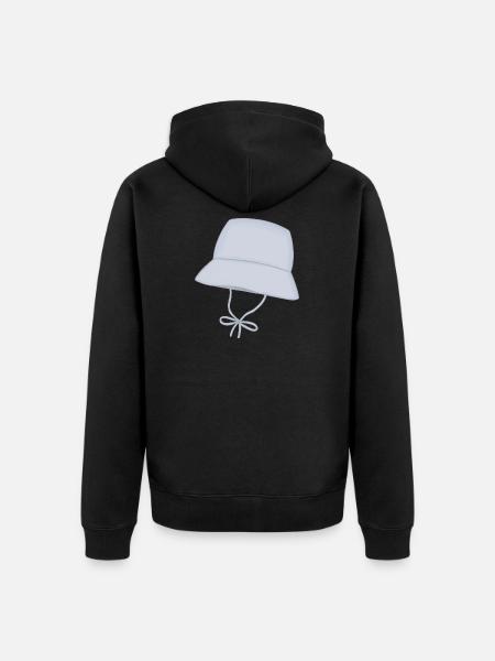Pastel Bucket Hat with Chin Strap - Unisex Premium Organic Zip Hoodie - black