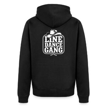 Western Dance Gang - Unisex Premium Bio Zip Hoodie - Schwarz - Hinten - Nico (187cm)