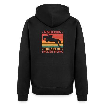 Hobby Horse Rider ARt Of English Riding English - Unisex Premium Bio Zip Hoodie - Schwarz - Hinten - Nico (187cm)