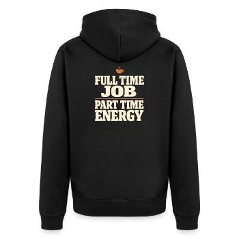 Burnt-out millennial, tired adult, - Unisex Premium Organic Zip Hoodie - black - Back - Nico (187cm)