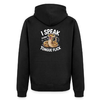 Langue Fluide | Humour du Python Roi - Veste à capuche bio Premium Unisexe - noir - Dos - Nico (187cm)