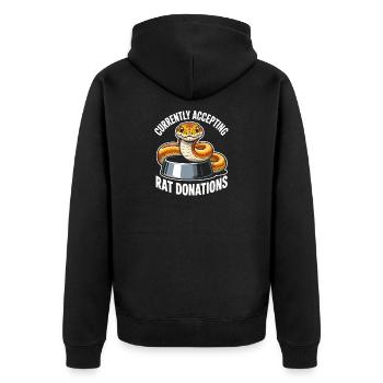 Dons de rats recherchés | Humour du Python Roi - Veste à capuche bio Premium Unisexe - noir - Dos - Nico (187cm)