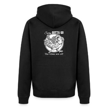 Gotta Eat Circle Emblem - Unisex Premium Organic Zip Hoodie - black - Back - Nico (187cm)