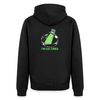 Mikrobiologie Biologie Biologisch Biologe - Unisex Premium Bio Zip Hoodie - Schwarz - Hinten - Nico (187cm)