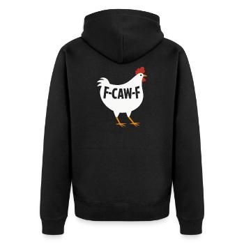 F-Caw-F poulet Humour adulte Coq drôle Fcawf - Veste à capuche bio Premium Unisexe - noir - Dos - Nico (187cm)