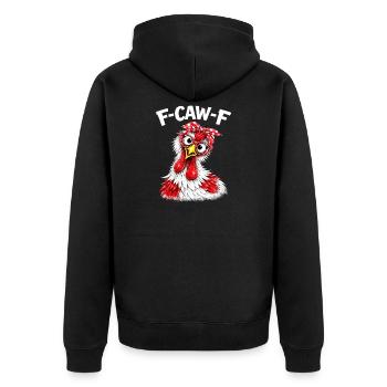 F-Caw-F poulet Humour adulte Coq drôle Fcawf - Veste à capuche bio Premium Unisexe - noir - Dos - Nico (187cm)