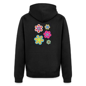 Fille Baby Enfant Rétro Floral Summer - Veste à capuche bio Premium Unisexe - noir - Dos - Nico (187cm)