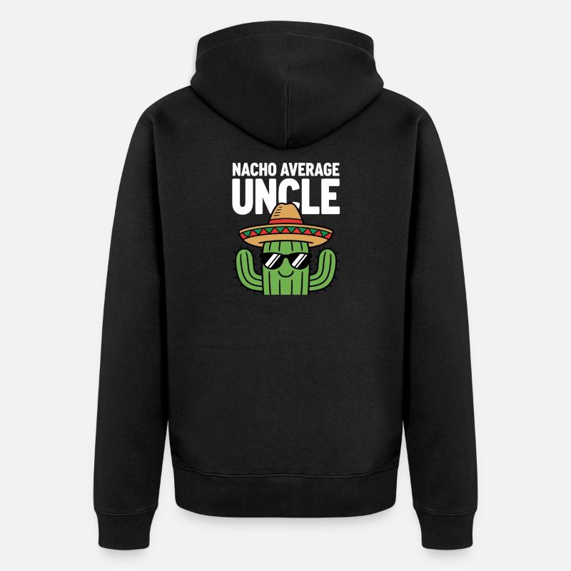 Nacho Durchschnitts-Onkel Witzig Cinco de Mayo - Unisex Premium Bio Zip Hoodie - Schwarz