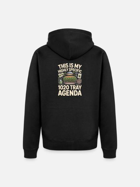 1020-Tray-Agenda | Microgreens Nerd - Unisex Premium Bio Zip Hoodie - Schwarz