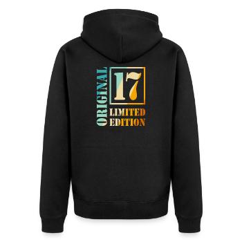 17. Geburtstag Junge Mädchen Teenager Original 17 - Unisex Premium Bio Zip Hoodie - Schwarz - Hinten - Nico (187cm)
