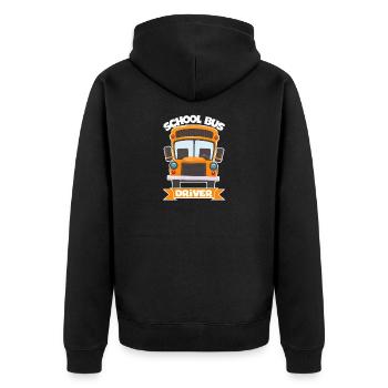 School Bus Driver Bus Operator Bus Captain Job Pro - Unisex Premium Organic Zip Hoodie - black - Back - Nico (187cm)