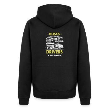 Bus Driver School Bus Driver Double Decker Bus Pub - Unisex Premium Organic Zip Hoodie - black - Back - Nico (187cm)