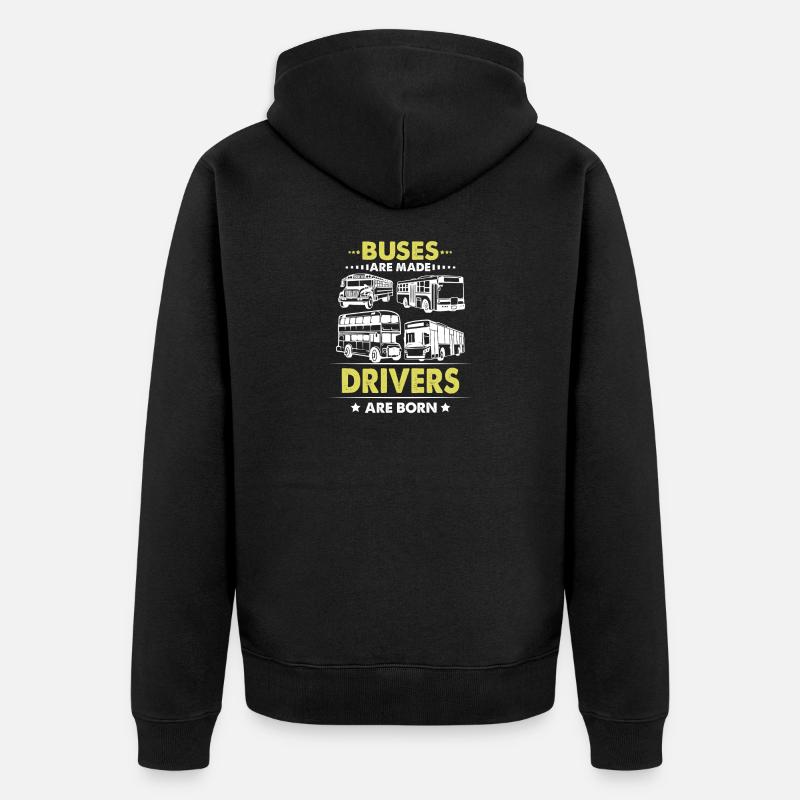 Busfahrer Schulbusfahrer Doppeldecker-Buspub - Unisex Premium Bio Zip Hoodie - Schwarz