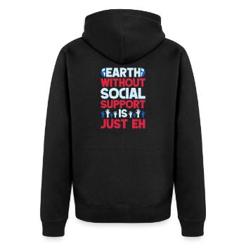 Quota de travailleurs sociaux sans n’est que du travail social - Veste à capuche bio Premium Unisexe - noir - Dos - Nico (187cm)