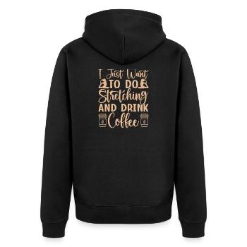 Le yoga veut juste s’étirer et boire du café drôle - Veste à capuche bio Premium Unisexe - noir - Dos - Nico (187cm)