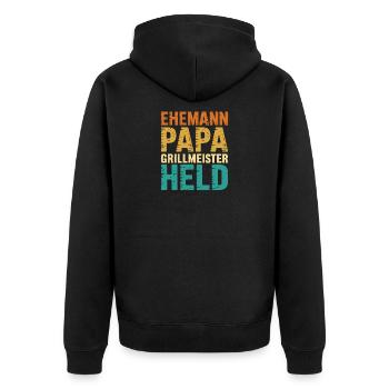 Mari Papa Grill Maître Héros Père Retro BBQ - Veste à capuche bio Premium Unisexe - noir - Dos - Nico (187cm)