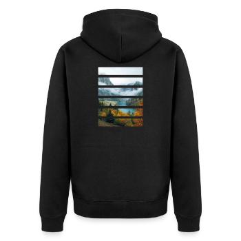 Vallées dAutomne et Lac Paisible - Veste à capuche bio Premium Unisexe - noir - Dos - Nico (187cm)