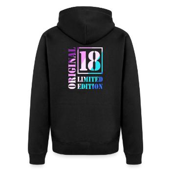 18. Geburtstag Junge Mädchen Teenager Original 18 - Unisex Premium Bio Zip Hoodie - Schwarz - Hinten - Nico (187cm)