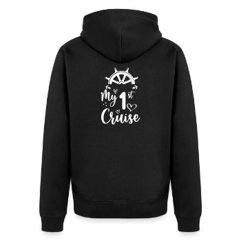 My 1st Cruise - Unisex Premium Organic Zip Hoodie - black - Back - Nico (187cm)
