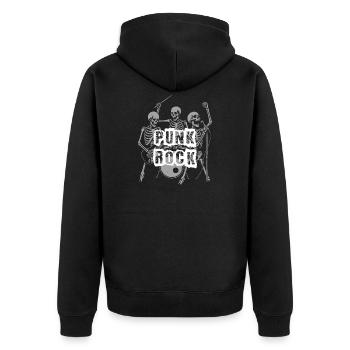 Groupe Squelette Punk Rock - Veste à capuche bio Premium Unisexe - noir - Dos - Nico (187cm)