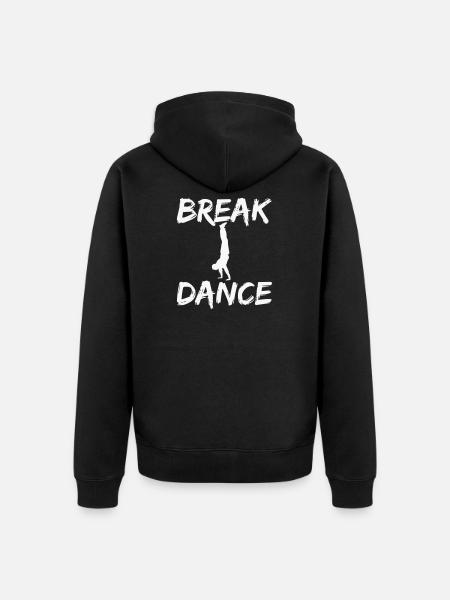 Breakdance Silhouette Motif - Unisex Premium Organic Zip Hoodie - black