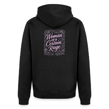 Femme d’une certaine rage Design Rose - Veste à capuche bio Premium Unisexe - noir - Dos - Nico (187cm)