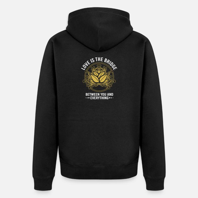 Méditation zen Bouddhisme Bouddhiste Bouddhiste Chakra - Veste à capuche bio Premium Unisexe - noir