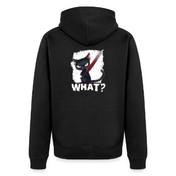 Horror Cat Halloween Party T Kitten Costume - Unisex Premium Organic Zip Hoodie - black - Back - Nico (187cm)