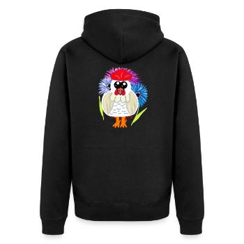 Birthday Mother's Day Chicken Hen Chickens - Unisex Premium Organic Zip Hoodie - black - Back - Nico (187cm)