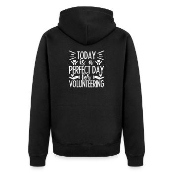 Social Worker Quote Today Is A Perfect Day Social - Unisex Premium Organic Zip Hoodie - black - Back - Nico (187cm)