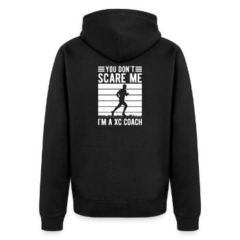 Cross Country Runner Design - XC Coach - Running - Unisex Premium Organic Zip Hoodie - black - Back - Nico (187cm)