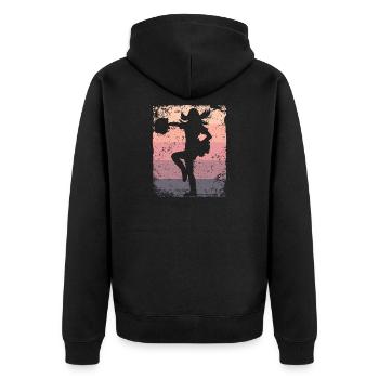 Cheerleader Cheer Mom Cheerleading - Unisex Premium Bio Zip Hoodie - Schwarz - Hinten - Nico (187cm)