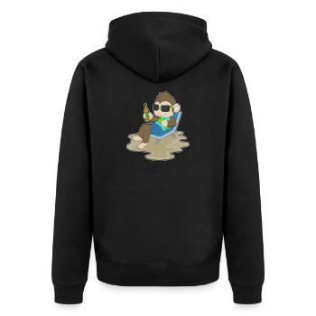 Monkey Bottle of Beer - Unisex Premium Organic Zip Hoodie - black - Back - Nico (187cm)
