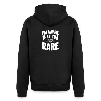 Je sais que je suis rare - Veste à capuche bio Premium Unisexe - noir - Dos - Nico (187cm)