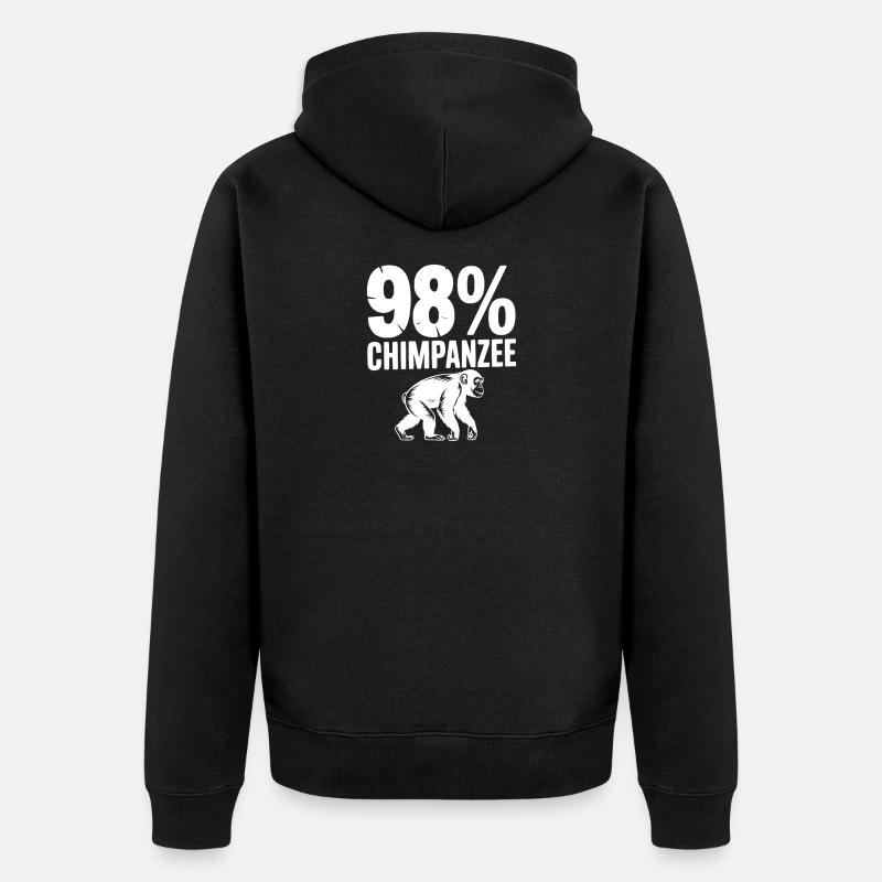 98 % de chimpanzés - Veste à capuche bio Premium Unisexe - noir