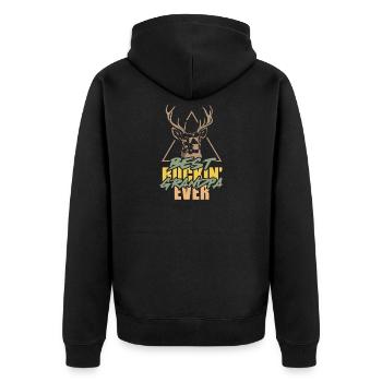 Meilleur cadeau de chasse au cerf pour Buckin' Grandpa - Veste à capuche bio Premium Unisexe - noir - Dos - Nico (187cm)