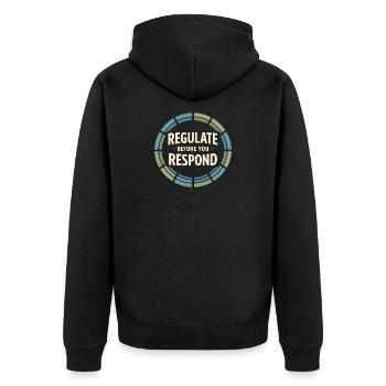 Somatic Healing Somatic Therapy - Unisex Premium Organic Zip Hoodie - black - Back - Nico (187cm)