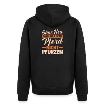 Reiten Pferdeliebhaber Reiterhof Pferde - Unisex Premium Bio Zip Hoodie - Schwarz - Hinten - Nico (187cm)